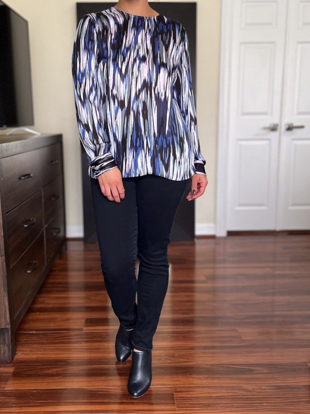 Blue Vince Camuto Long Sleeve Top